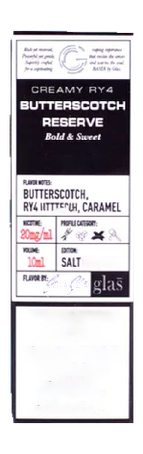 Glas BSX Salt - Butterscotch Reserve 10ML